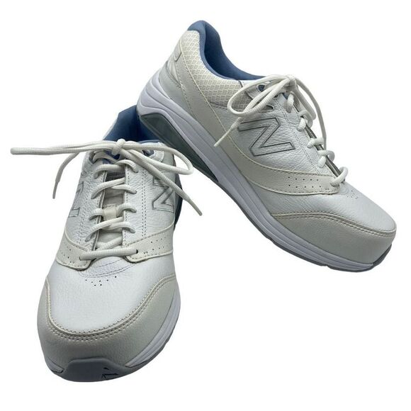 New Balance WW928WB3 Leather Walking Shoes Sneakers White/Blue Size 9.5 - Picture 1 of 10